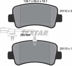 TEXTAR Set Placute Frana, Frana Disc 2511201 Nissan Interstar/Nv400 Opel Movano B
