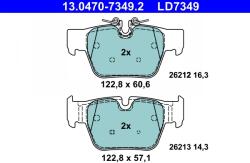 ATE Set Placute Frana, Frana Disc 13.0470-7349.2 Bmw 1/2 Gran/X2 Mini Mini Clubman (13.0470-7349.2)