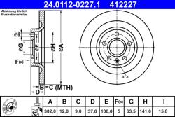 ATE Disc Frana 24.0112-0227.1 Volvo Xc40 (24.0112-0227.1)