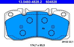 ATE Set Placute Frana, Frana Disc 13.0460-4828.2 Iveco Daily Iv/Daily V/Daily Vi (13.0460-4828.2)