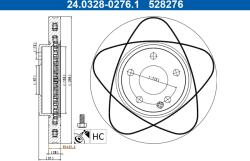 ATE Disc Frana 24.0328-0276.1 Mercedes-Benz A-Class/B-Class/Cla/Cla Shooting Brake
