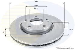COMLINE Disc Frana Adc1041V Hyundai Coupe I/Coupe Ii/Sonata V/Sonata Vi/Tiburon/Tucson