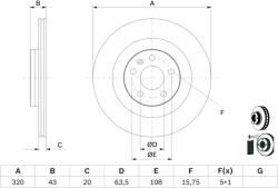Bosch Disc Frana 0986479E87 Volvo S60 Iii/S90 Ii/V60 Ii/V60 Ii Cross Country/V90 Ii