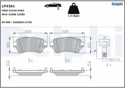DELPHI Set Placute Frana, Frana Disc Lp3261 Citroën Jumpy Iii/Spacetourer Fiat Scudo