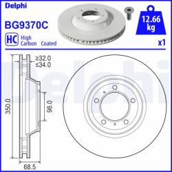 DELPHI Disc Frana Bg9370C Porsche Cayenne/Panamera/Panamera Sport Turismo