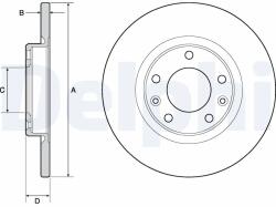 DELPHI Disc Frana Bg4661C Citroën Berlingo/C4 Picasso Ii/C4 Spacetourer Ds Ds 4 Ii