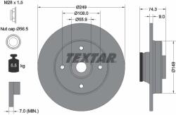 TEXTAR Disc Frana 92194103 Citroën C4/C4 Ii/Ds4 Ds Ds 4 / Ds 4 Crossback Peugeot 308 (92194103)