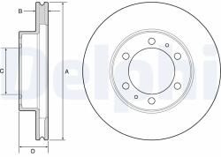 DELPHI Disc Frana Bg4557 Toyota 4 Runner Iv/Fj Cruiser/Fortuner/Hilux Vii Pick-Up (BG4557)