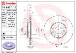 BREMBO Disc Frana 09.6997. 11 Baic Senova D70 Chevrolet Vectra Lotus Elise Opel Vectra B (09.6997.11)