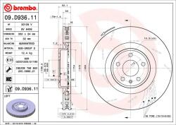 BREMBO Disc Frana 09. D936.11 Porsche Macan (09.D936.11)