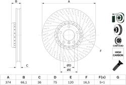 Bosch Disc Frana 0986479E63 Bmw 5 Gran Turismo/7