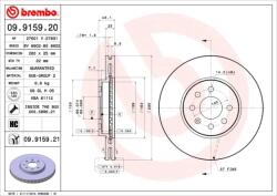 BREMBO Disc Frana 09.9159. 21 Opel Astra H/Astra H Classic/Astra H Gtc/Astra H Twintop (09.9159.21)