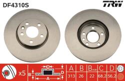 TRW Disc Frana Df4310S Ford Galaxy I/Galaxy Mk I Seat Alhambra Vw California T4