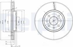 DELPHI Disc Frana Bg3989 Opel Astra F Classic/Astra G/Astra G Classic Caravan/Astra H (BG3989)
