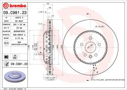 BREMBO Disc Frana 09. C981.23 Land Rover Discovery Sport/Range Rover Evoque