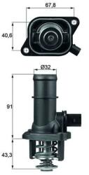 MAHLE Termostat, Lichid Racire Ti16105 Audi A3 Skoda Octavia I Vw Bora/Bora I/Golf Iv
