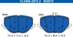 ATE Set Placute Frana, Frana Disc 13.0460-2672.2 Mercedes-Benz E-Class/Glc/S-Class (13.0460-2672.2)