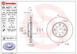 BREMBO Disc Frana 09. A271.11 Opel Agila Suzuki Splash/Swift Iii Suzuki (Changan) Swift
