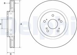 DELPHI Disc Frana Bg4808C Honda Cr-V Iv