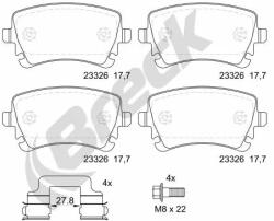 BRECK Set Placute Frana, Frana Disc 233260070200 Audi A4 B6/A4 B7/A6 C5/A6 C6/A8 D3