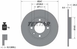 TEXTAR Disc Frana 92055003 Citroën Saxo/Xsara/Zx Peugeot 106 Ii/206/306