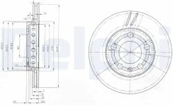 DELPHI Disc Frana Bg3695 Skoda Fabia I/Fabia I Praktik/Fabia Ii/Roomster Praktik Vw Fox