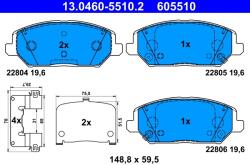 ATE Set Placute Frana, Frana Disc 13.0460-5510.2 Hyundai I30/I30 Kombi Kia Ceed/Xceed