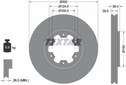 TEXTAR Disc Frana 92109500 Infiniti Qx4 Nissan Navara/Navara Np300/Np300/Pathfinder Ii (92109500)