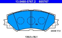 ATE Set Placute Frana, Frana Disc 13.0460-5767.2 Lexus Hs Subaru Trezia Toyota Auris