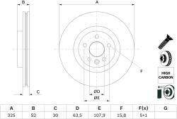 Bosch Disc Frana 0986479D79 Jaguar E-Pace Land Rover Discovery Sport (0986479D79)