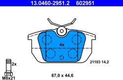 ATE Set Placute Frana, Frana Disc 13.0460-2951.2 Alfa Romeo 145/146/155/Gtv/Spider (13.0460-2951.2)