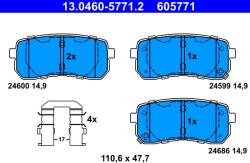 ATE Set Placute Frana, Frana Disc 13.0460-5771.2 Kia Carnival / Grand Carnival Iii (13.0460-5771.2)