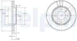 DELPHI Disc Frana Bg2109 Audi 80 B1/80 B2/90 B2/Coupe B2 Seat Cordoba/Cordoba Vario
