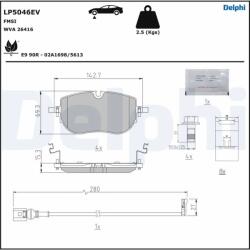 DELPHI Set Placute Frana, Frana Disc Lp5046Ev Audi Q4 Cupra Born Skoda Enyaq Iv Vw Id. 4 (LP5046EV)