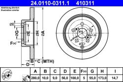 ATE Disc Frana 24.0110-0311.1 Toyota Avensis