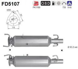 AS Filtru Funingine/Particule, Sist. De Esapament Fd5107 Citroën Jumper Ii
