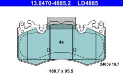 ATE Set Placute Frana, Frana Disc 13.0470-4885.2 Land Rover Defender/Discovery V (13.0470-4885.2)