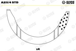 GLYCO Saiba Distantier, Arbore Cotit A211/4Std Aro 240-244 Daf 400/400-Serie Ldv 400