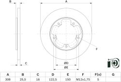 Bosch Disc Frana 0986479F44 Ford Transit V363 (0986479F44)