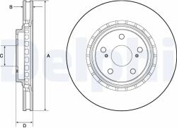 DELPHI Disc Frana Bg4691C Lexus Nx/Rx Toyota Alphard / Vellfire/Highlander / Kluger (BG4691C)