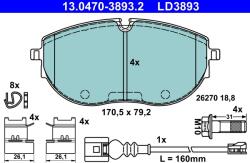 ATE Set Placute Frana, Frana Disc 13.0470-3893.2 Vw California T6/Multivan T6