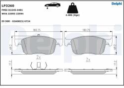 DELPHI Set Placute Frana, Frana Disc Lp3260 Citroën Jumpy Iii/Spacetourer Fiat Scudo
