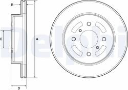 DELPHI Disc Frana Bg3941 Suzuki Ignis I/Ignis Ii/Ignis Iii/Kei