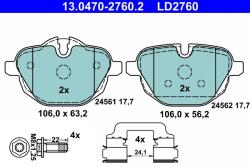 ATE Set Placute Frana, Frana Disc 13.0470-2760.2 Bmw 5/5 Touring/6 Gran Turismo/7/X3