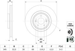Bosch Disc Frana 0986479G26 Hyundai I30