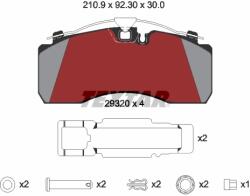 TEXTAR Set Placute Frana, Frana Disc 2932002 Alexander Dennis Enviro200 Daf Sb Man Hocl
