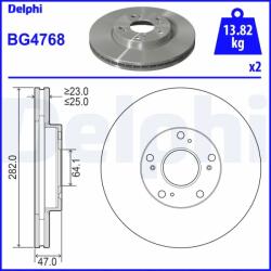 DELPHI Disc Frana Bg4768 Honda Accord Vii (BG4768)