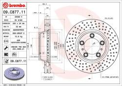 BREMBO Disc Frana 09. C877.11 Porsche 718 Boxster/718 Cayman/911