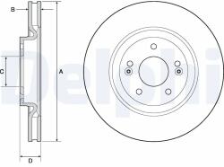 DELPHI Disc Frana Bg4683C Hyundai Grandeur/Kona/Nexo/Sonata Vii/Tucson/I20 Iii/I40 I (BG4683C)