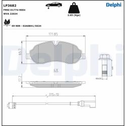 DELPHI Set Placute Frana, Frana Disc Lp3682 Ford Tourneo Custom V362/Transit Custom V362